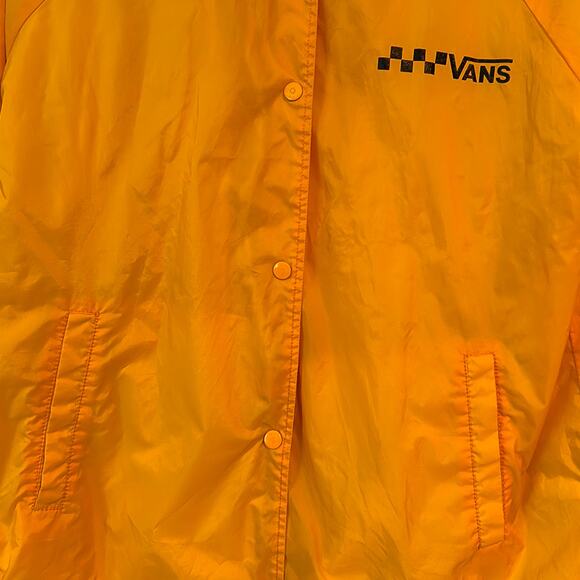 Vans Thanks Coach Jacket Lightweight Snap-Front Windbreaker Yellow Women's M - Picture 8 of 10